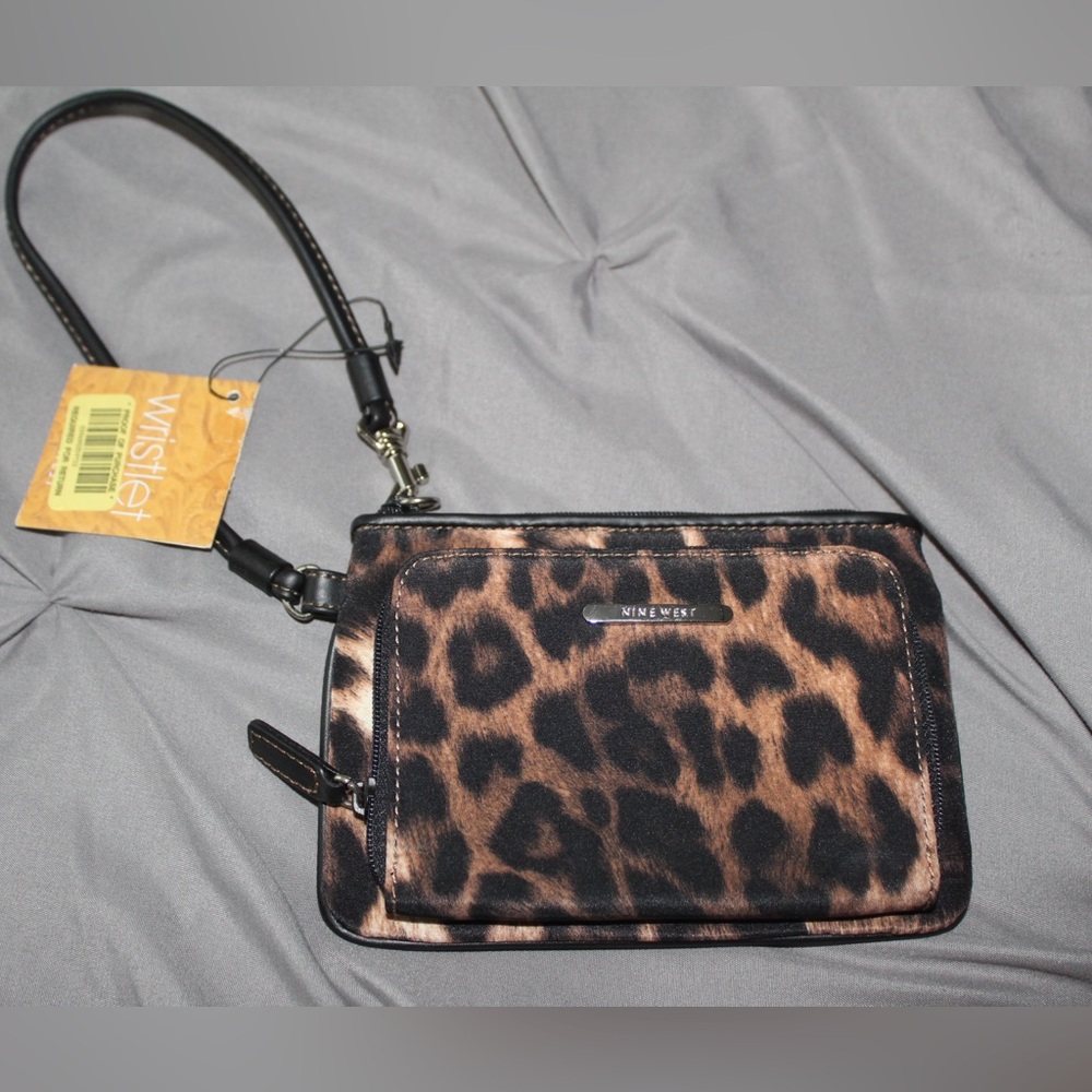 Nine West Leopard Print Wristlet Clutch